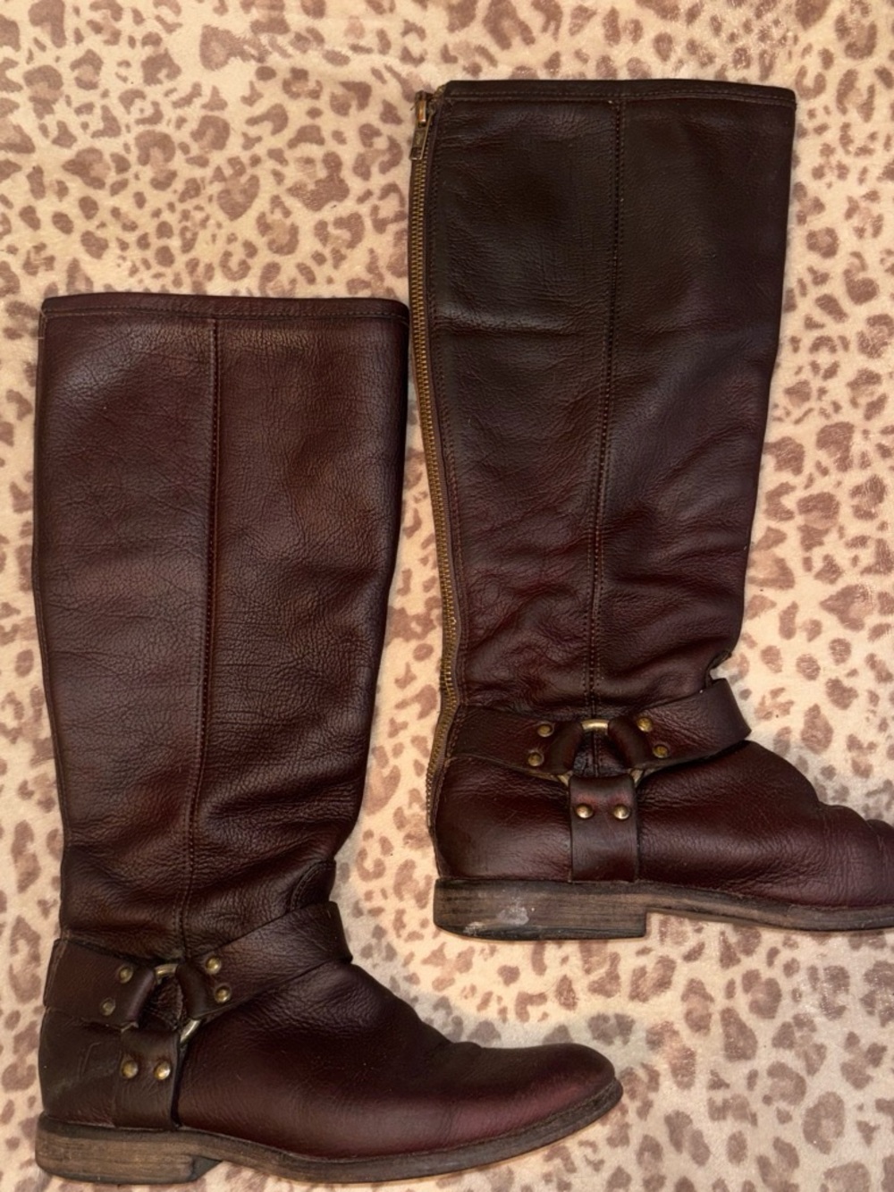 Frye Tan Leather Tall Boots